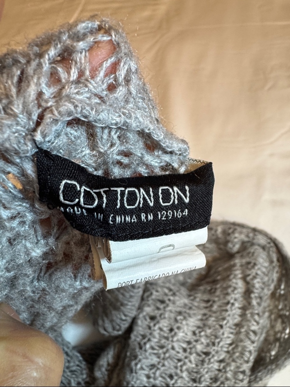 Cotton On Heather Gray Knit Infinity Scarf - Picture 5 of 5